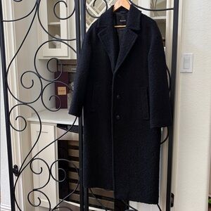 Madewell Boucle Black Trench Coat